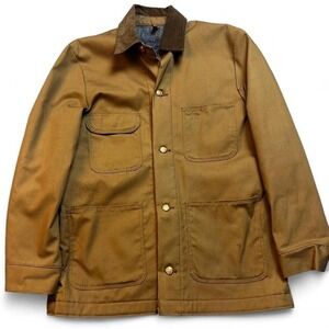 Vintage Wrangler Blanket Lined Chore Coat Blue Bell Canvas Barn Jacket Size 36